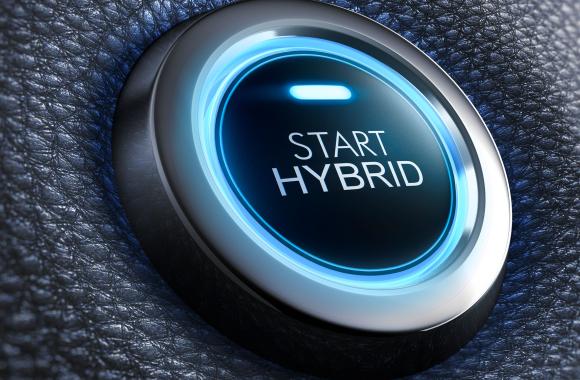 Start button on a hybrid vehicle