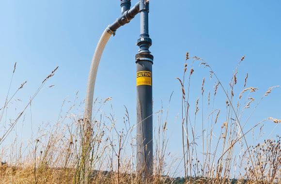 Methane tap valve from a landfill