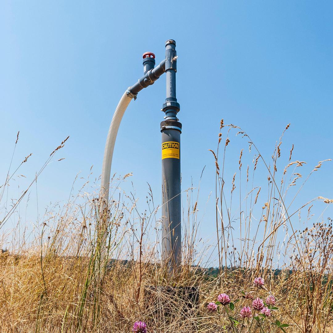 Methane tap valve from a landfill