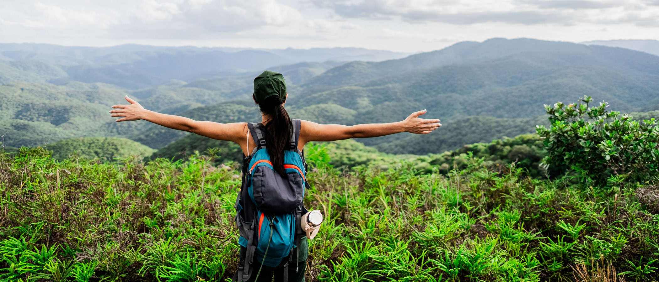 Person celebrating nature and the outdoors