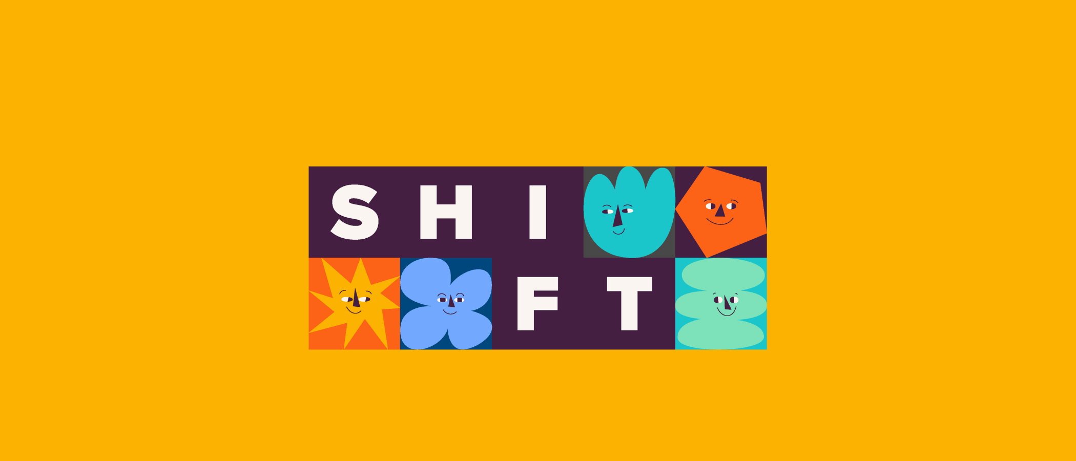 SHIFT logo on orange-gold background